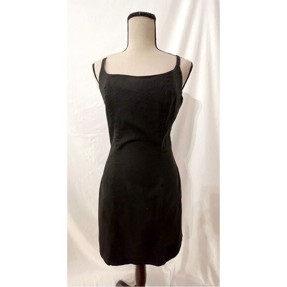 JR's Dresses Mini Dress | Black Linen Vintage 90s - Picture 7 of 7